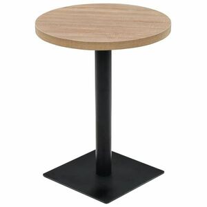 vidaXL kerek, tölgyfa színű MDF/acél bisztró asztal 60 x 75 cm kép