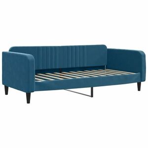 Kék bársony kanapéágy 90 x 200 cm kép