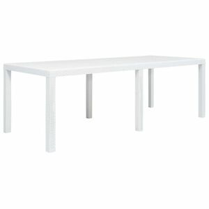 fehér rattan hatású műanyag kerti asztal 220 x 90 x 72 cm kép