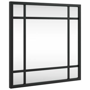 vidaXL fekete négyzet alakú vas fali tükör 30 x 30 cm kép