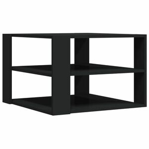 vidaXL fekete szerelt fa dohányzóasztal 59, 5 x 59, 5 x 40 cm kép