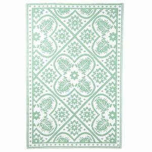 Esschert Design zöld és fehér csempe mintás kültéri szőnyeg 182x122 cm kép