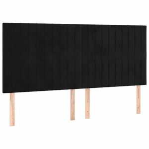 vidaXL 4 db fekete bársony fejtámla 100x5x78/88 cm kép