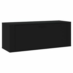 vidaXL fekete szerelt fa fali cipőszekrény 100x35x38 cm kép