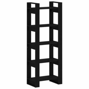 vidaXL fekete tömör fa könyvszekrény/térelválasztó 60 x 35 x 160 cm kép