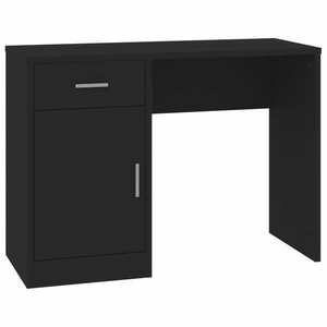 vidaXL fekete faanyag fiókos/rekeszes íróasztal 100x40x73 cm kép