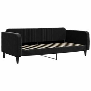 vidaXL fekete bársony kanapéágy 90 x 190 cm kép