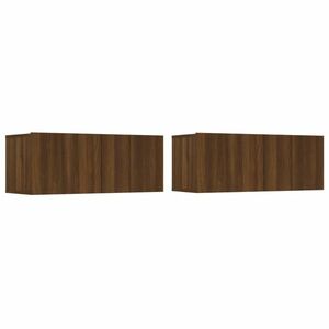 vidaXL 2 db barna tölgy színű szerelt fa TV-szekrény 80 x 30 x 30 cm kép