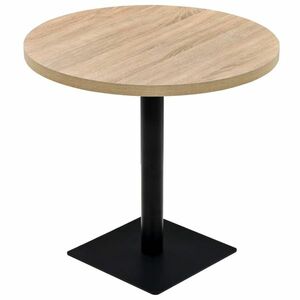 vidaXL kerek, tölgyfa színű MDF/acél bisztró asztal 80 x 75 cm kép