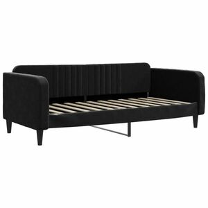 vidaXL fekete bársony kanapéágy 90 x 200 cm kép