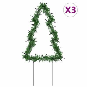 vidaXL karácsonyfa fénydekoráció 3 db cövekkel 50 LED 30 cm kép