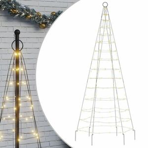 vidaXL meleg fehér karácsonyfa lámpa zászlórúdon 200 LED-del 180 cm kép