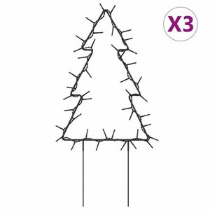 vidaXL karácsonyfa fénydekoráció 3 db cövekkel 50 LED 29 cm kép
