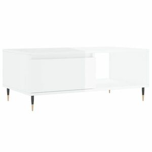 vidaXL magasfényű fehér szerelt fa dohányzóasztal 90 x 50 x 36, 5 cm kép