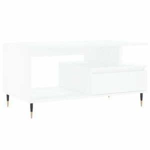 vidaXL fehér szerelt fa dohányzóasztal 90x49x45 cm kép