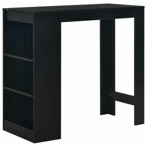 vidaXL fekete bárasztal polccal 110 x 50 x 103 cm kép