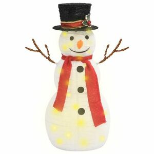 vidaXL dekoratív luxus szövet karácsonyi LED-es hóember figura 60 cm kép