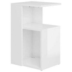 vidaXL magasfényű fehér forgácslap kisasztal 36 x 30 x 56 cm kép