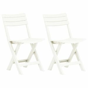 2 db fehér műanyag összecsukható kerti szék kép
