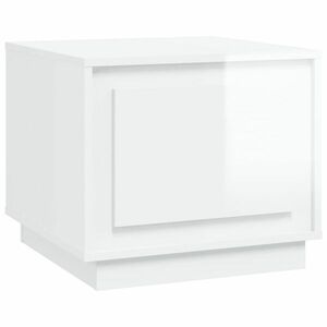vidaXL magasfényű fehér szerelt fa dohányzóasztal 51x50x44 cm kép