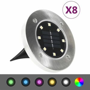 vidaXL 8 db RGB színű napelemes talajba szúrható LED-lámpa kép