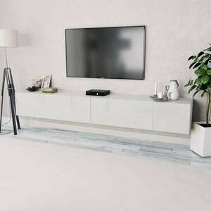 vidaXL 2 db fehér magasfényű furnér TV szekrény 120 x 40 x 34 cm kép