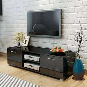 vidaXL magasfényű fekete TV-szekrény 120 x 40, 3 x 34, 7 cm kép