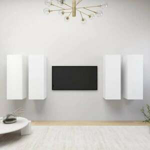 vidaXL 4 db fehér forgácslap TV-szekrény 30, 5 x 30 x 90 cm kép