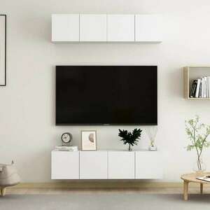vidaXL 4 db fehér forgácslap TV-szekrény 60 x 30 x 30 cm kép
