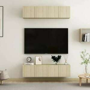 vidaXL 4 db sonoma-tölgyszínű forgácslap TV-szekrény 60 x 30 x 30 cm kép