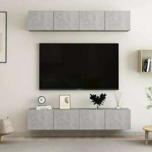 vidaXL 4 db betonszürke forgácslap TV-szekrény 80 x 30 x 30 cm kép