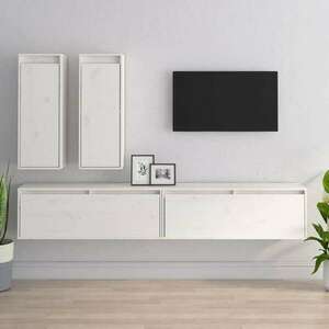 vidaXL 4 darab fehér tömör fenyőfa TV-szekrény kép