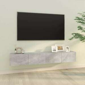 vidaXL 2 db betonszürke szerelt fa fali TV-szekrény 100 x 30 x 30 cm kép