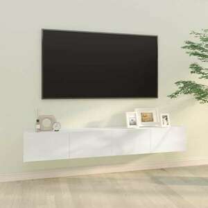 vidaXL 2 db magasfényű fehér szerelt fa fali TV-szekrény 100x30x30 cm kép