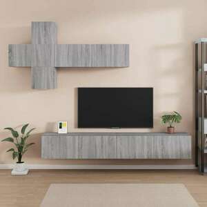 vidaXL 7 részes szürke sonoma színű szerelt fa TV-szekrényszett kép