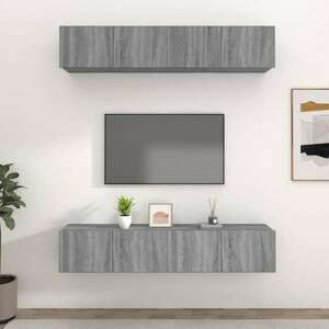 vidaXL 4 db szürke sonoma színű szerelt fa TV-szekrény 80 x 30 x 30 cm kép