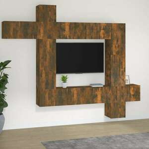 vidaXL 9 részes füstös tölgy színű szerelt fa TV-szekrényszett kép