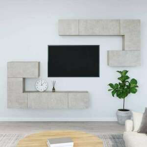 vidaXL betonszürke falra szerelhető szerelt fa TV-szekrény kép
