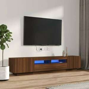 vidaXL 2 részes barna tölgy színű fa TV-szekrény szett LED-lámpákkal kép