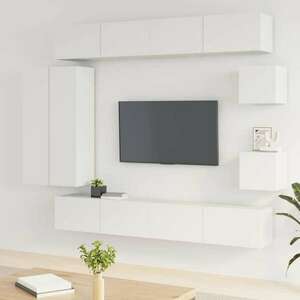 vidaXL 8 részes fehér szerelt fa TV-szekrényszett kép