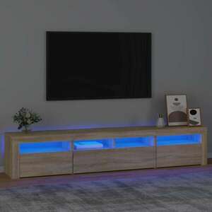 vidaXL sonoma-tölgy színű TV-szekrény LED-lámpákkal 210x35x40 cm kép