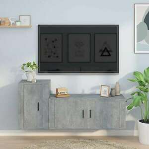 vidaXL 2-részes betonszürke szerelt fa TV-szekrényszett kép