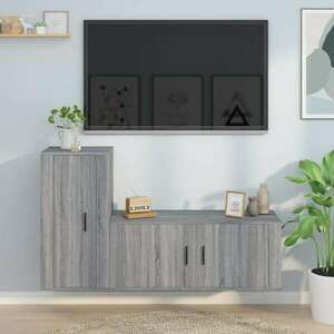 vidaXL 2 részes szürke sonoma színű szerelt fa TV-szekrényszett kép