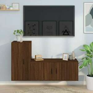 vidaXL 2 részes barna tölgyszínű szerelt fa TV-szekrényszett kép