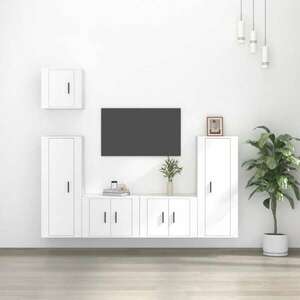 vidaXL 5 részes fehér szerelt fa TV-szekrényszett kép