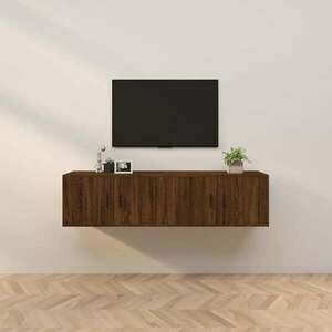 vidaXL 2 db barna tölgyszínű falra szerelhető TV-szekrény 80x34, 5x40cm kép