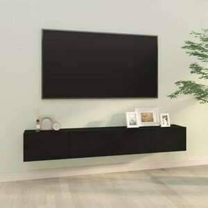 vidaXL 2 db fekete szerelt fa fali TV-szekrény 100 x 30 x 30 cm kép