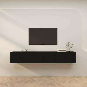 vidaXL 3 db fekete falra szerelhető TV-szekrény 80 x 34, 5 x 40 cm kép