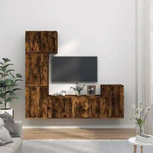 vidaXL 5 részes füstös tölgy színű szerelt fa TV-szekrényszett kép