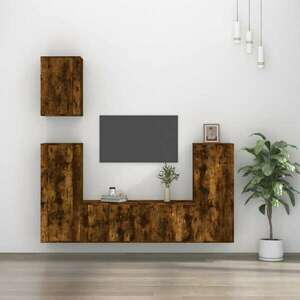 vidaXL 5 részes füstös tölgy színű szerelt fa TV-szekrényszett kép
